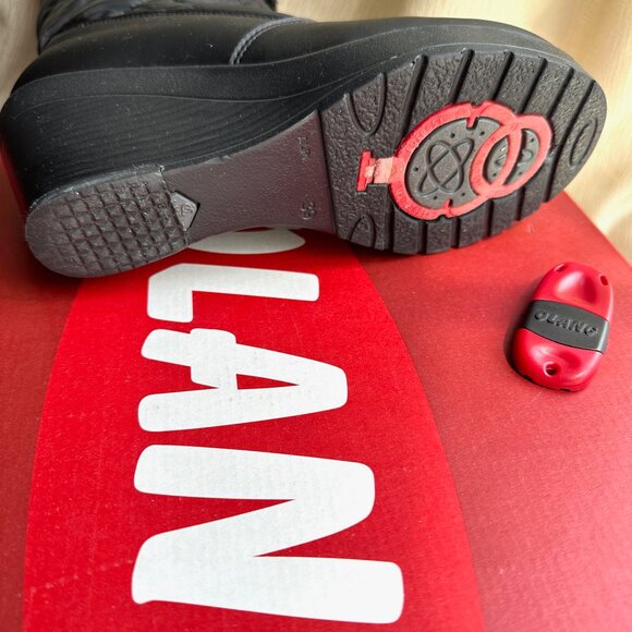 OLANG Venere made Republic Czech lace & zipper Wedge Black Boots 8.5 M - Picture 4 of 9